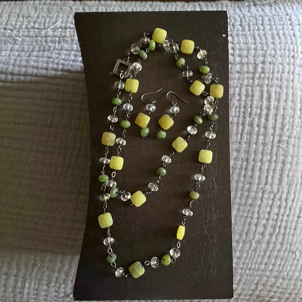 Silpada jade & quartz necklace & earrings